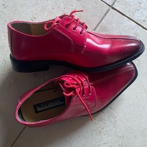 WORN ONCE! Boys Size 2 Red Leather Gliders Dress Shoes